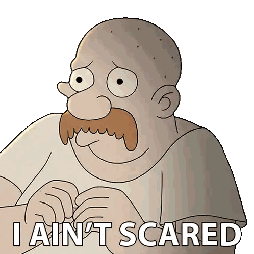 Man With Mustache Says I Ain't Scared Sticker
