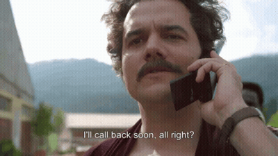 Man With Mustache Says I'll Call Back Soon All Right GIF