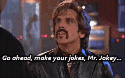Man With Mustache Says Make Your Jokes GIF