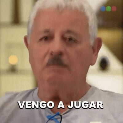 Man With Mustache Says Vengo A Jugar GIF