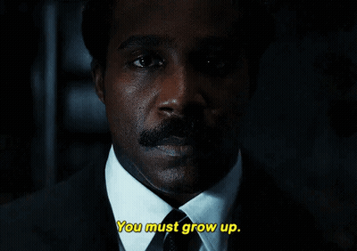 Man With Mustache Says You Must Grow Up GIF