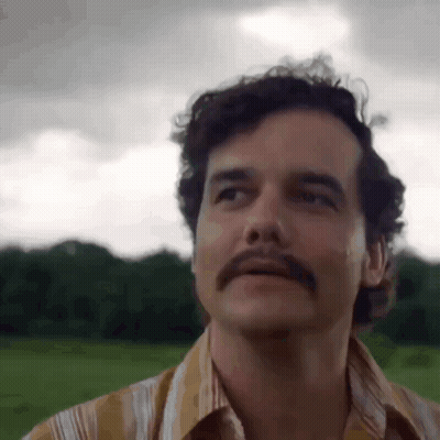 Man With Mustache Standing In Field GIF