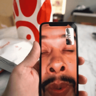 Man With Mustache Taking Selfie GIF
