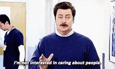 Man With Mustache Talking About Caring About People GIF