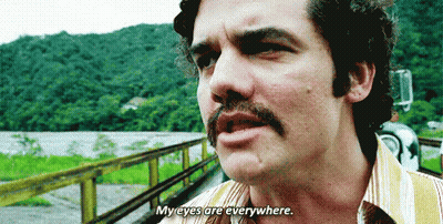 Man With Mustache Talking About Eyes Everywhere GIF