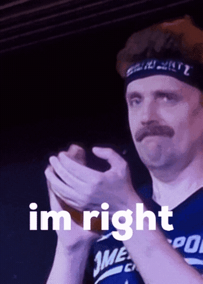 Man With Mustache Wearing Headband Saying I'm Right GIF