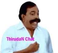 Man With Mustache Wearing Thiruda N Chat Shirt Sticker