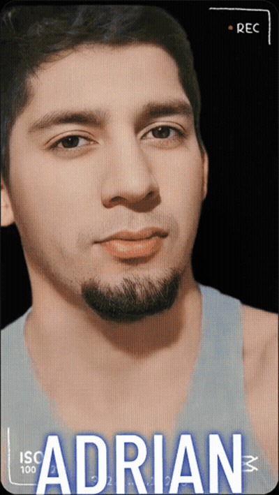 Man With Name Adrian Above Him GIF