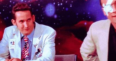 Man With Name Tag Saying A.J GIF
