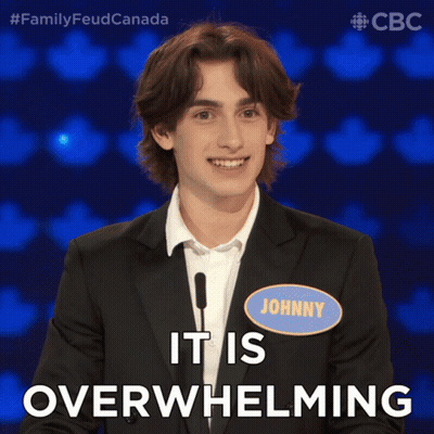 Man With Name Tag Says It Is Overwhelming GIF