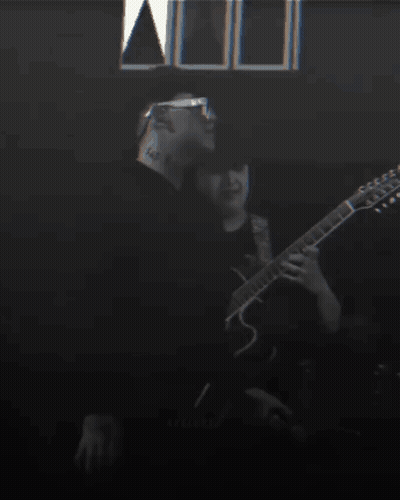 Man With Neck Tattoo Playing Guitar GIF
