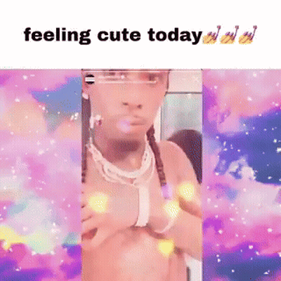 Man With Necklace And Braids In Front Of Pink Purple Background GIF