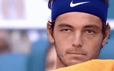 Man With Nike Headband And Towel GIF