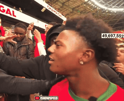 Man With Number 49,697,552 On Head In Front Of Crowd GIF