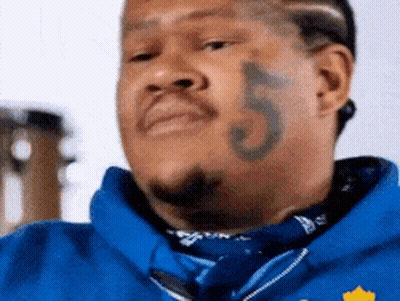 Man With Number 5 Tattoo On Face GIF