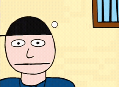 Man With Oh-Oh Thought Bubble GIF