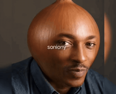 Man With Onion On Head Says Soniony GIF