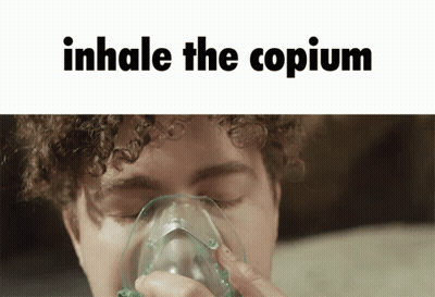 Man With Oxygen Mask Saying Inhale The Copium GIF