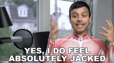 Man With Painted Muscles Says Yes I Do Feel Absolutely Jacked GIF
