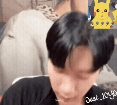 Man With Pikachu Sticker On Forehead GIF