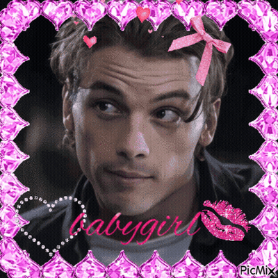 Man With Pink Bow And Babygirl Text GIF