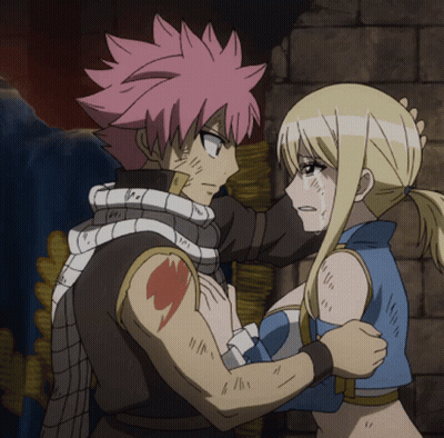 Man With Pink Hair Holding Woman GIF