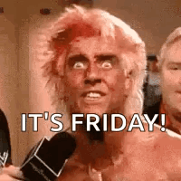 Man With Pink Hair Saying Its Friday GIF