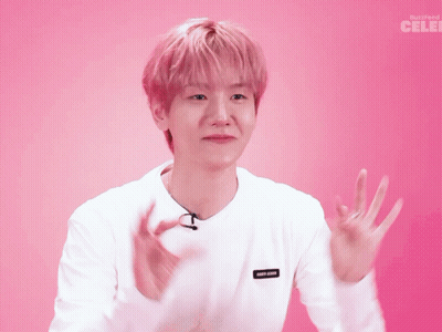 Man With Pink Hair Wearing Buzzfeed Celeb Shirt GIF
