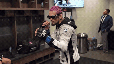 Man With Pink Hair Wearing UFC Jacket GIF