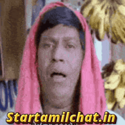 Man With Pink Scarf And StartTamilChat.in GIF
