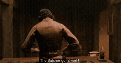 Man With Pipe Smoking Says The Butcher Gotta Work GIF