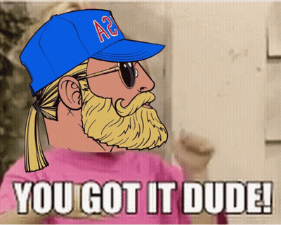 Man With Ponytail And A2 Hat GIF