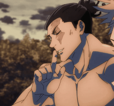 Man With Ponytail And Face Tattoo GIF