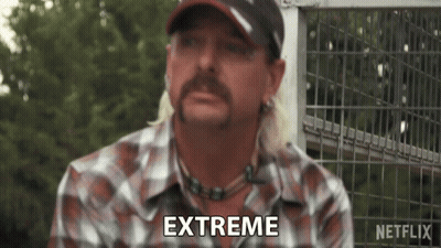 Man With Ponytail And Hat Says Extreme GIF