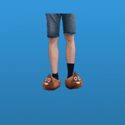 Man With Poop Slippers Jumping Boing GIF