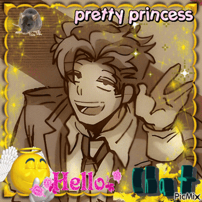 Man With Pretty Princess Text GIF