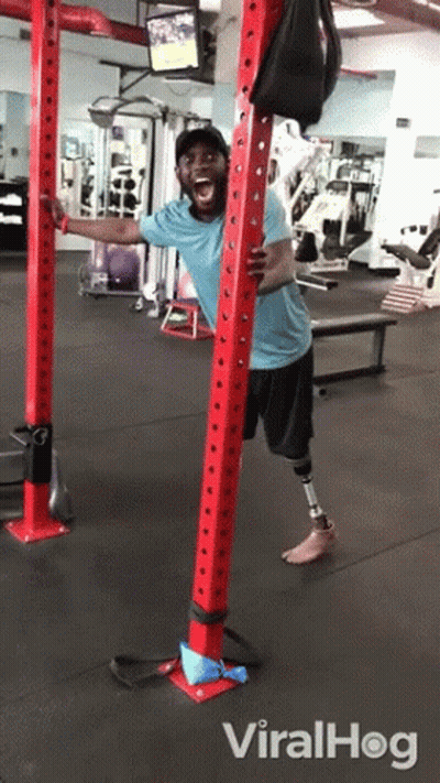 Man With Prosthetic Leg In Gym Viralhog GIF