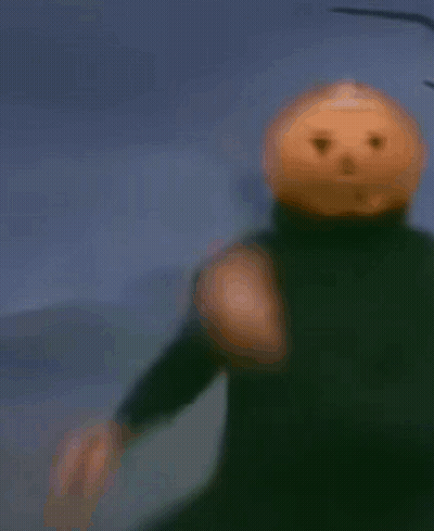 Man With Pumpkin Head GIF
