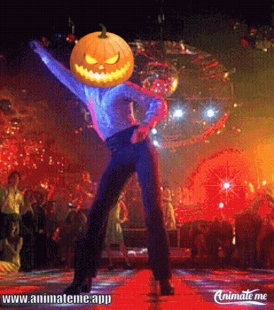 Man With Pumpkin On Head Dancing GIF