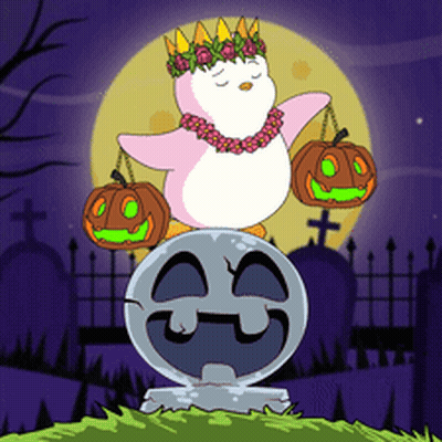 Man With Pumpkin On Head In Black Suit Cemetery GIF