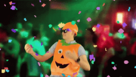 Man With Pumpkin Shirt Dance  GIF