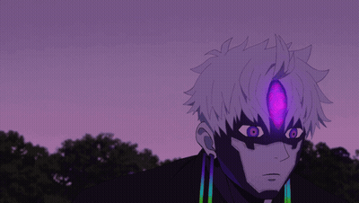 Man With Purple Eye And Rainbow Earring GIF
