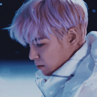Man With Purple Hair In White Jacket GIF