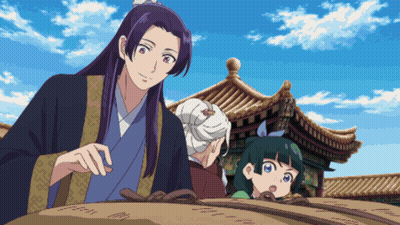 Man With Purple Hair Next To Woman And Girl GIF
