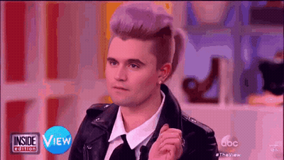 Man With Purple Hair On Inside Edition GIF