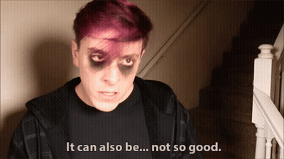 Man With Purple Hair Says It Can Also Be Not So Good GIF