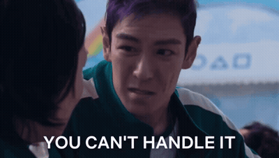 Man With Purple Hair Says You Can't Handle It GIF
