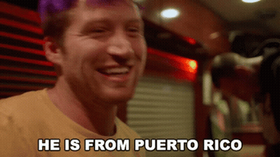Man With Purple Hair Smiling He Is From Puerto Rico GIF