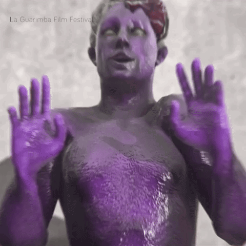 Man With Purple Paint On Body GIF