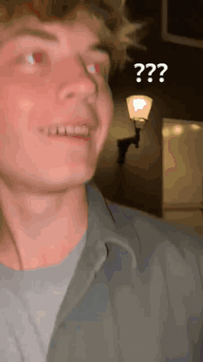 Man With Question Mark Above Head And Street Light GIF